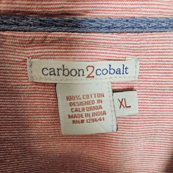 Carbon2Cobalt Cotton Textured Plaid Flannel  Button Front Long Sleeve Shirt Men' - Picture 3 of 3